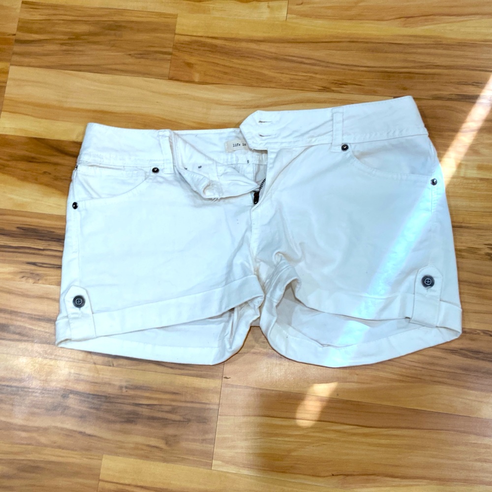 White jean shorts